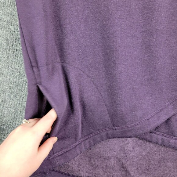 ATHLETA 383402 Purple Cozy Karma Asymmetrical Fleece Sweatshirt Crocus SIZE XS - Picture 6 of 12